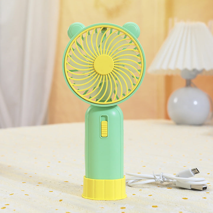 Women's Portable Handheld Fan with Cute Animal Ears Bowlift