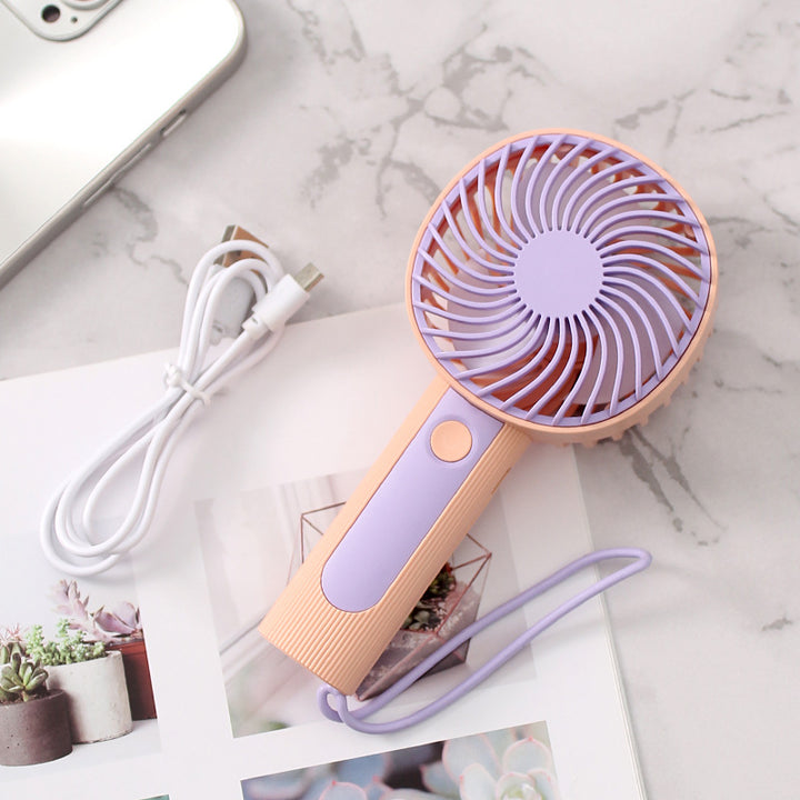 Unisex Portable Handheld Fan with USB Charging Port and Ergonomic Handle Bowlift