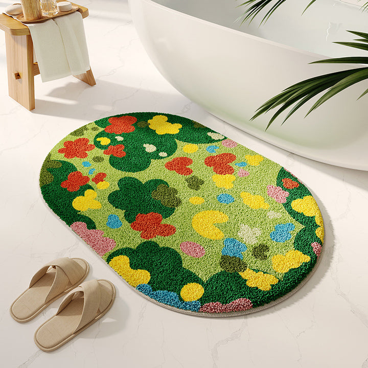 Soft Floral Bath Rug Bowlift