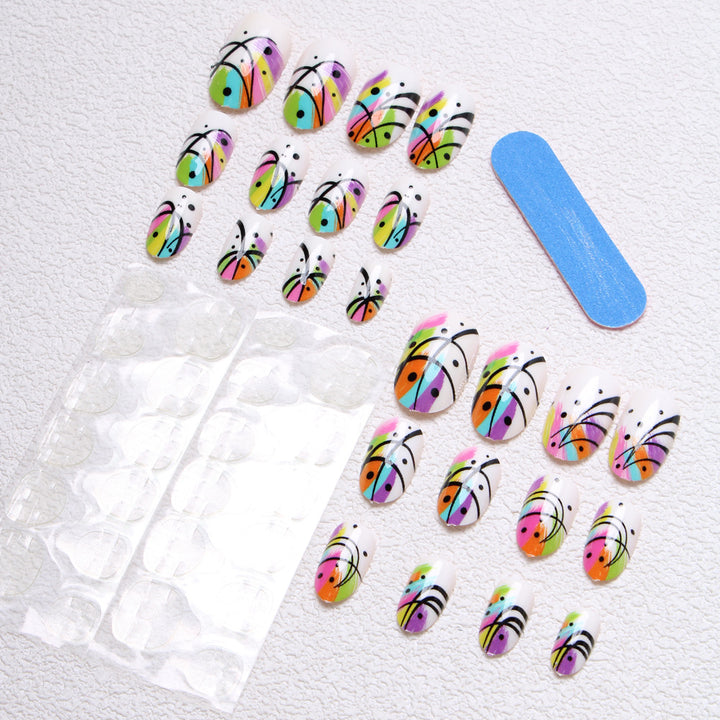 Artistic Abstract Pattern Press-On Nails Bowlift
