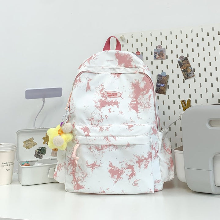 Marble-Patterned Backpack