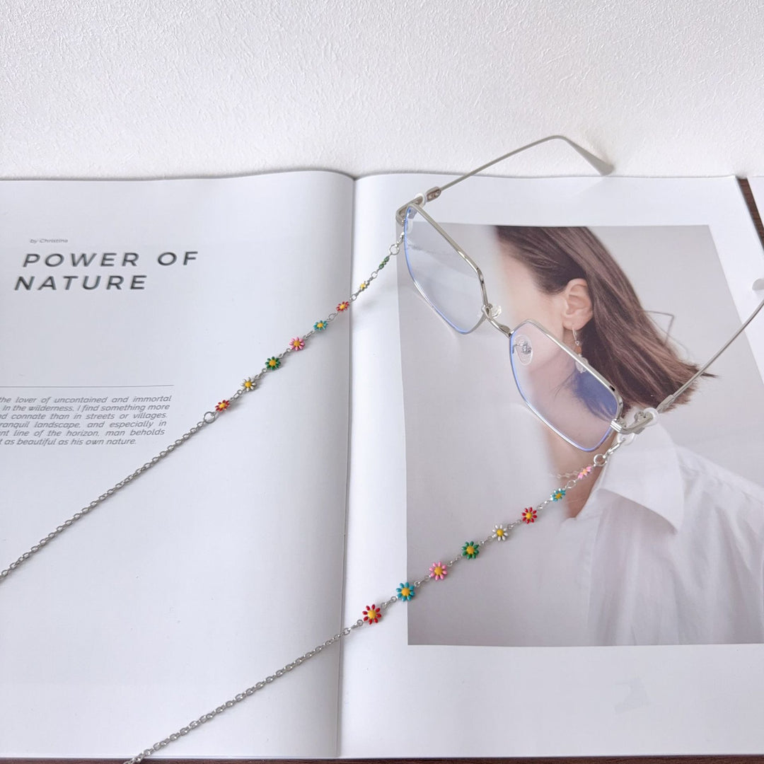 Floral-Accented Eyewear Chain Bowlift