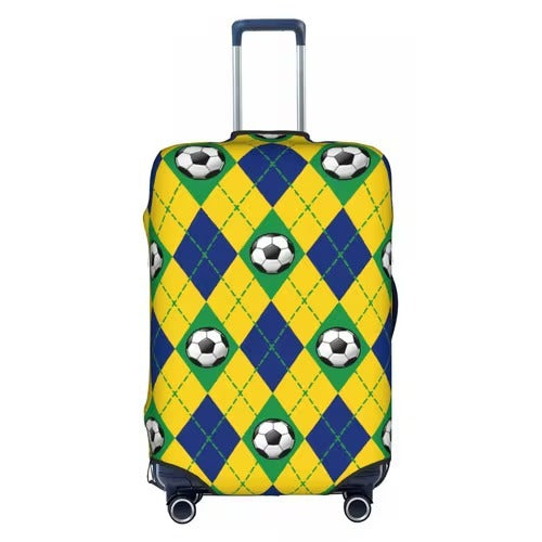 Unisex nan elastic luggage cover with football argyle pattern, tear-resistant stretch cover for trolley with handle and wheel openings Bowlift