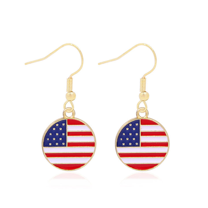 Women's lightweight star earrings with enamel flag design and fishhook Bowlift