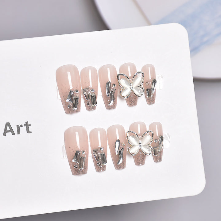 Premium Decorative Butterfly Press-On Nail Extensions Bowlift
