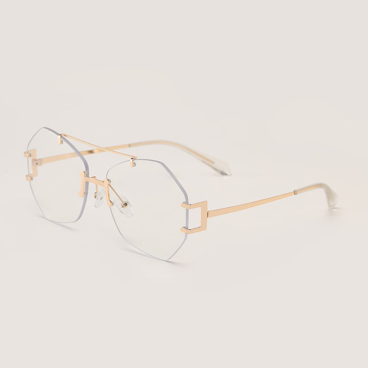Women's fashionable octagonal sunglasses with delicate metal frame Bowlift