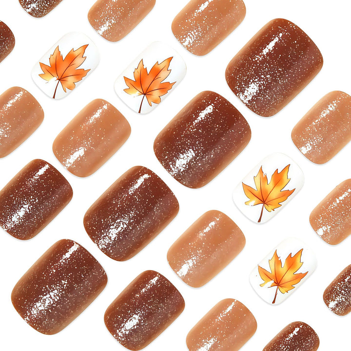 Autumn Leaf Press-On Nail Art Bowlift
