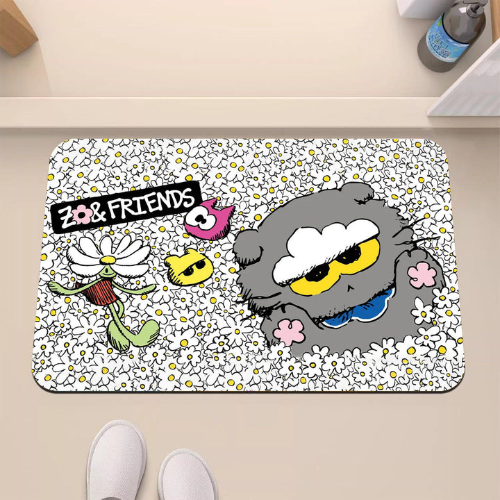 Playful Cartoon-Themed Decorative Mat