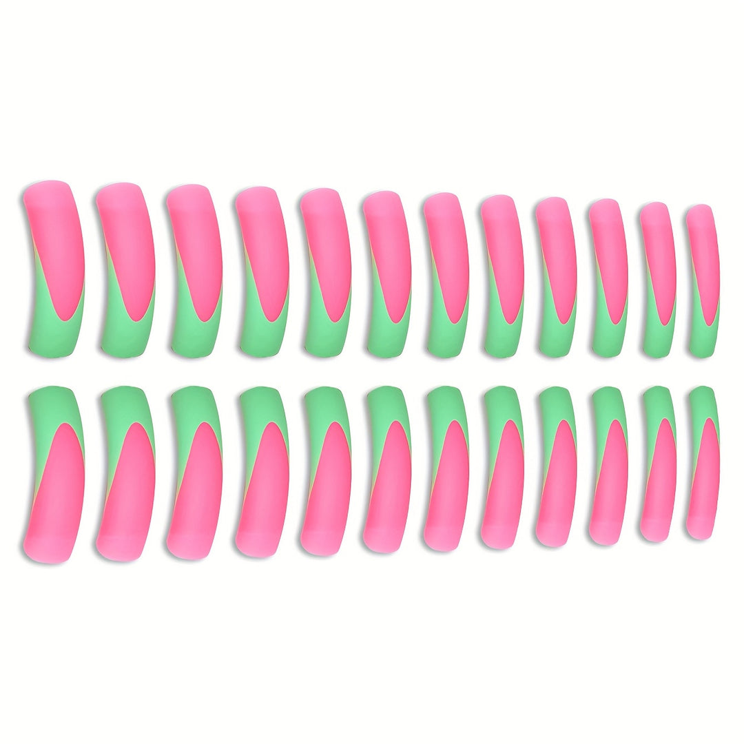 Stylish Long Acrylic Press-On Nails with Gradient Design Bowlift