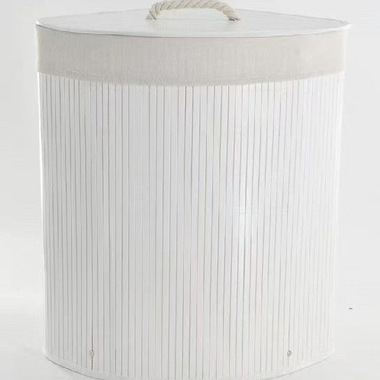 Laundry basket made of natural bamboo by Bowlift