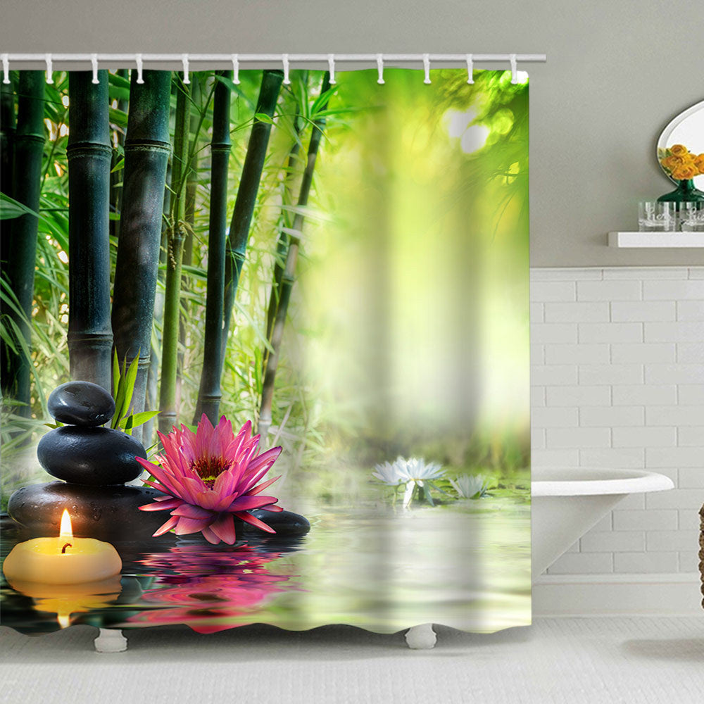 Tranquil Zen Nature Shower Curtain Bowlift