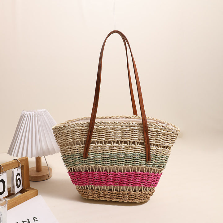 Stylish basket bag with sturdy leather handles Bowlift