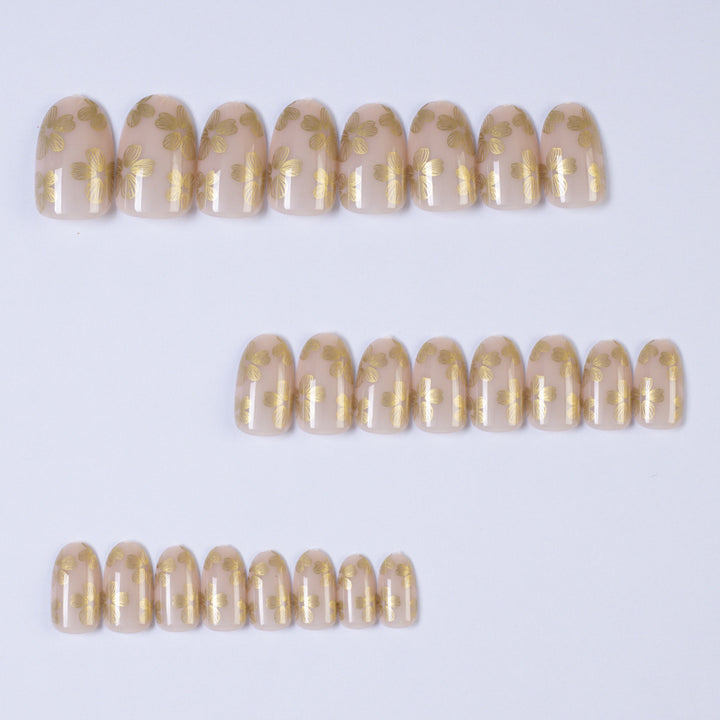 Artificial Nails in Delicate Flower Design Bowlift