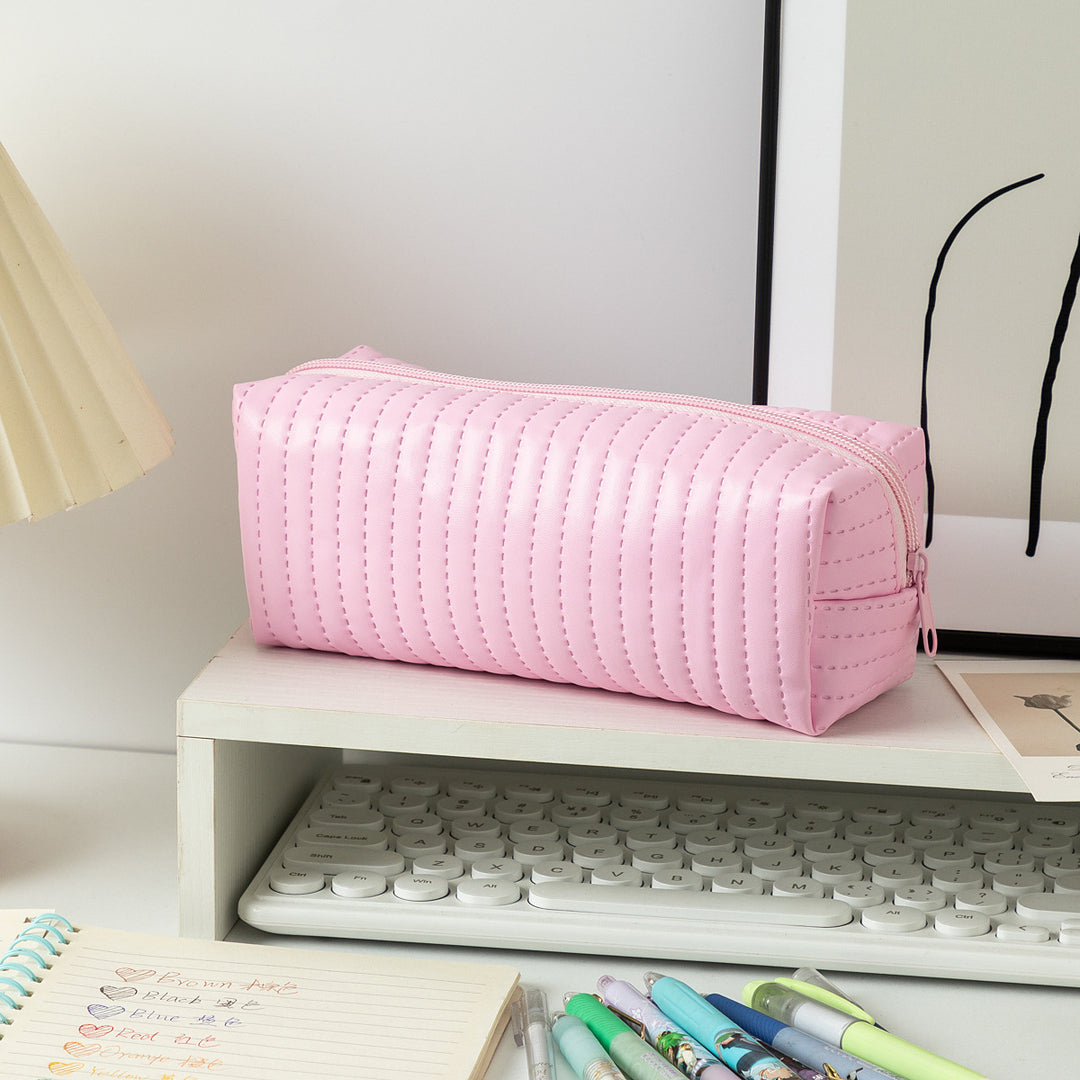 Textured Zippered Pencil Case Bowlift
