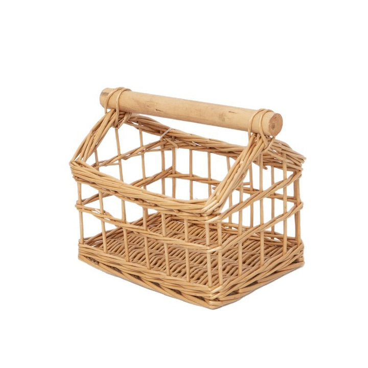 Handcrafted storage basket with wooden handle Bowlift