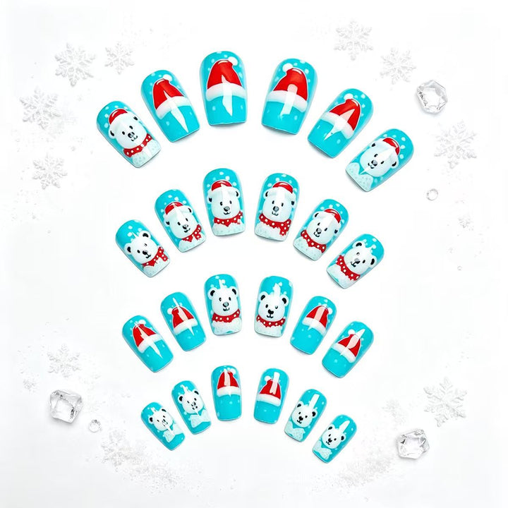 Festive Polar Bear Nail Art Bowlift