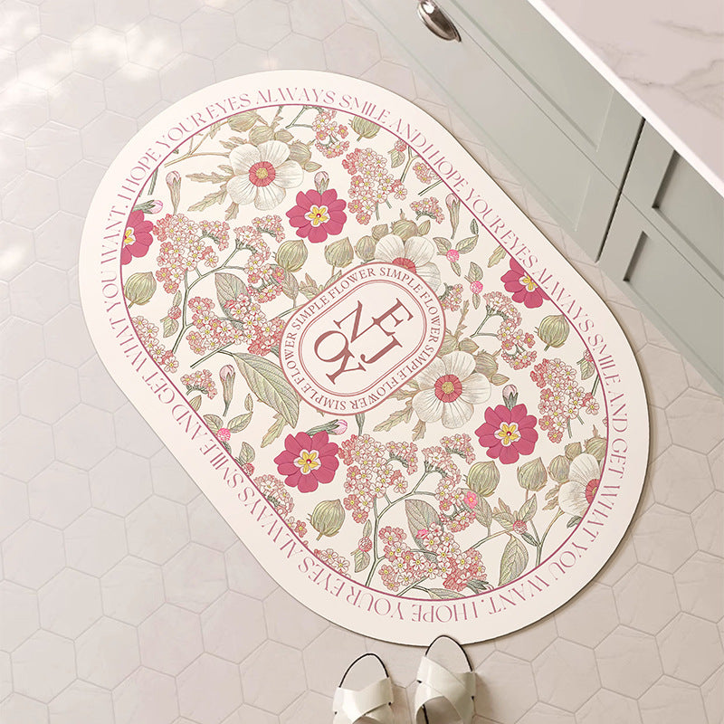Decorative Floral Bath Mat Bowlift