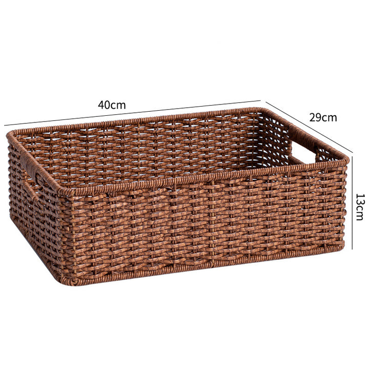 Handcrafted Large Rectangular Wicker Storage Basket Bowlift