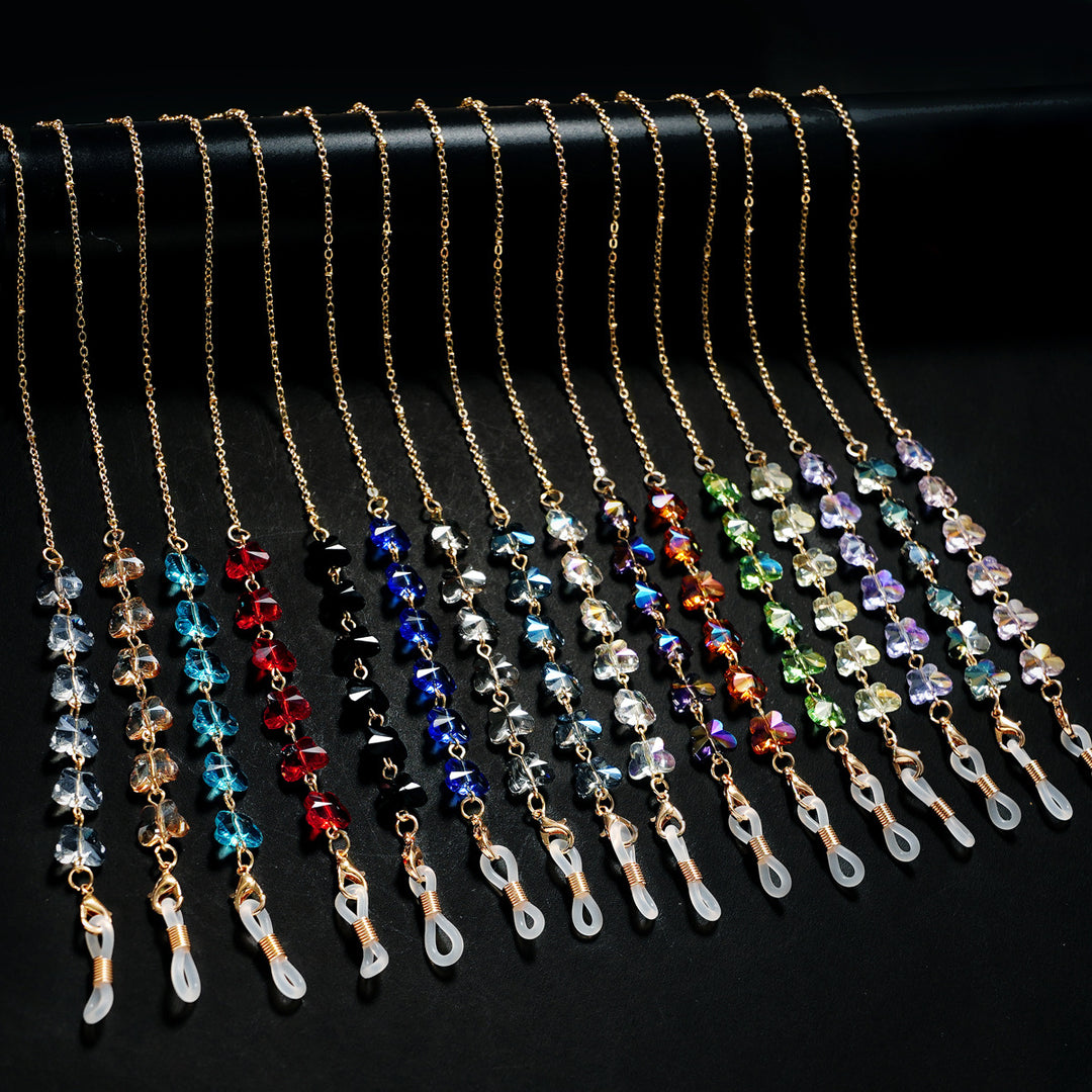 Floral-Embellished Eyewear Chain Bowlift
