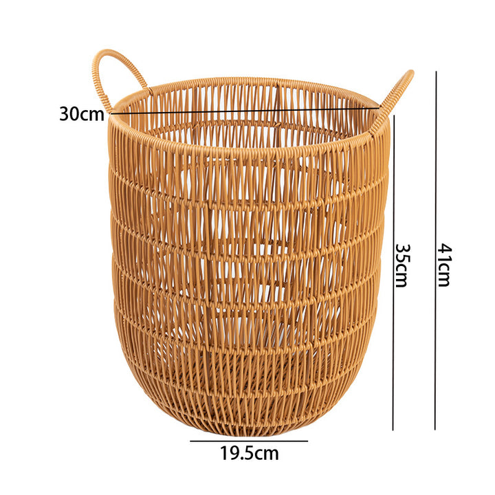 Women Braided Storage Basket with Practical Handles Bowlift