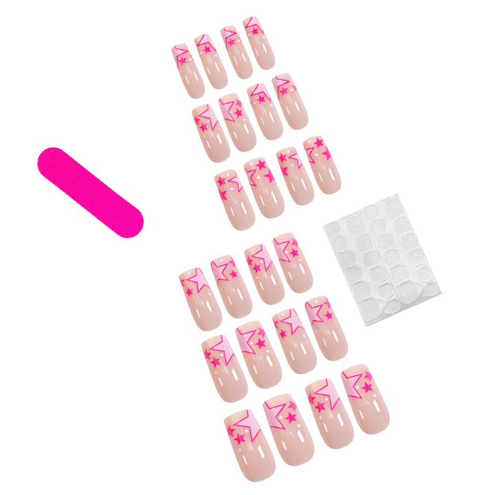 Artful nail art with neon colored stars Bowlift