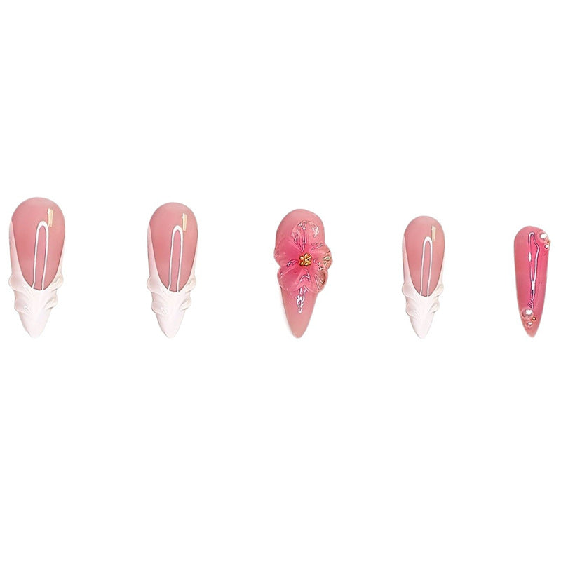 Floral 3D Press-On Nail Art Bowlift