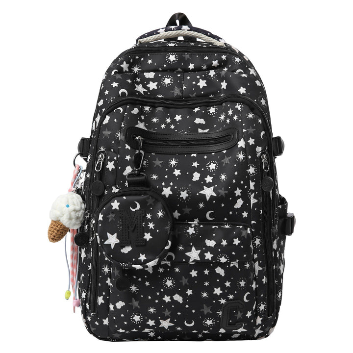 Playful Star-Printed School Backpack