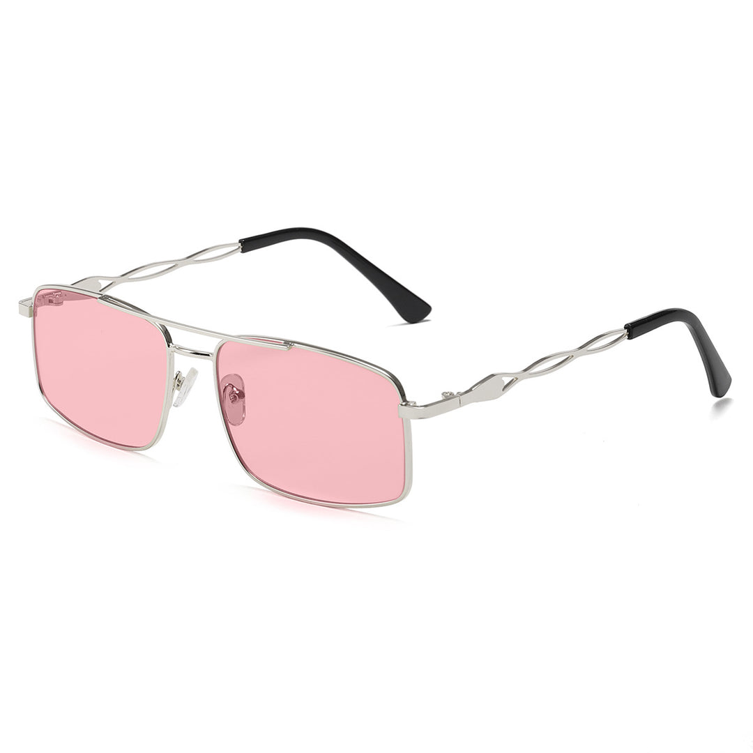 Women's sunglasses with trendy rectangular frame and yellow lenses Bowlift