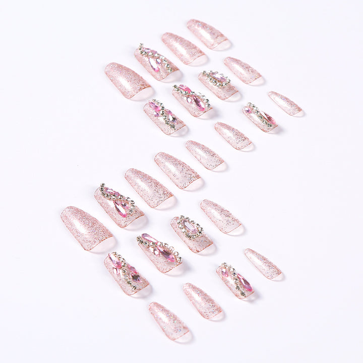 Glamorous Rhinestone-Decorated Press-On Nail Tips Bowlift