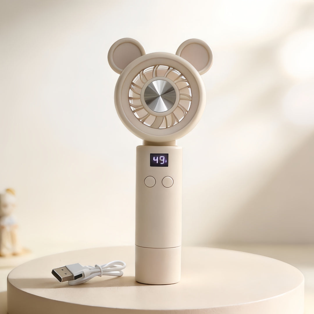 Ladies portable mini fan with digital speed display Bowlift