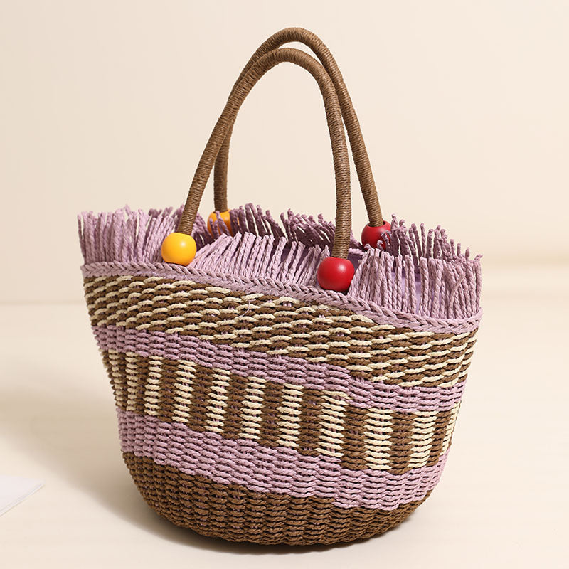 Stylish tote bag with colorful fringes Bowlift