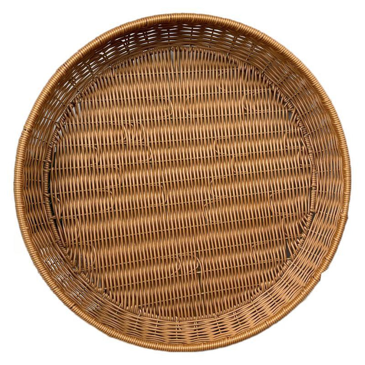 Women’s round serving basket made of woven rattan Bowlift