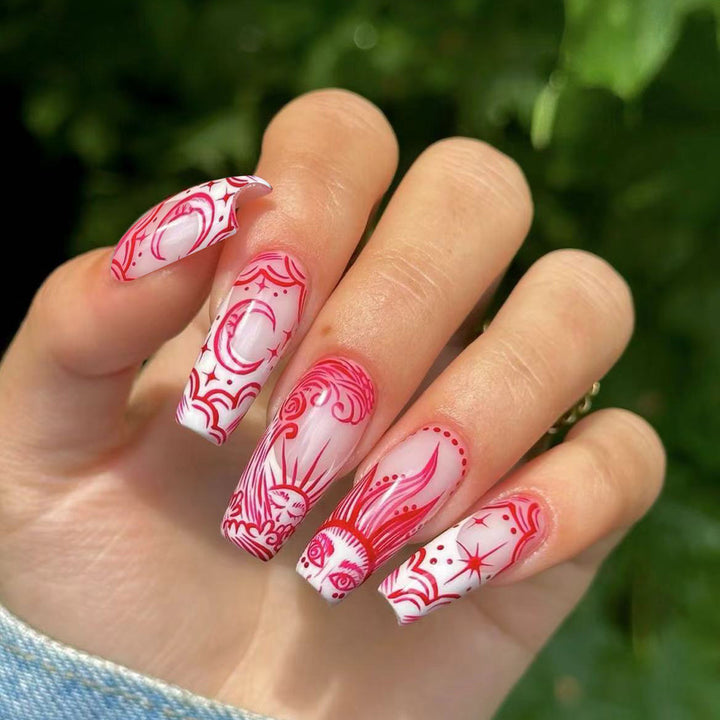 Artistic Long Press-On Nail Enhancements Bowlift