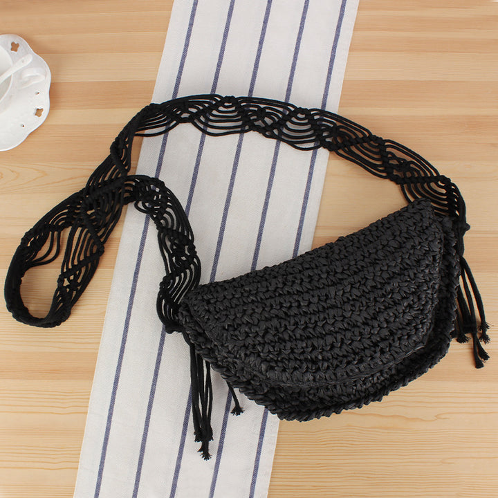 Braided Shoulder Bag in Creative Macrame Design Bowlift