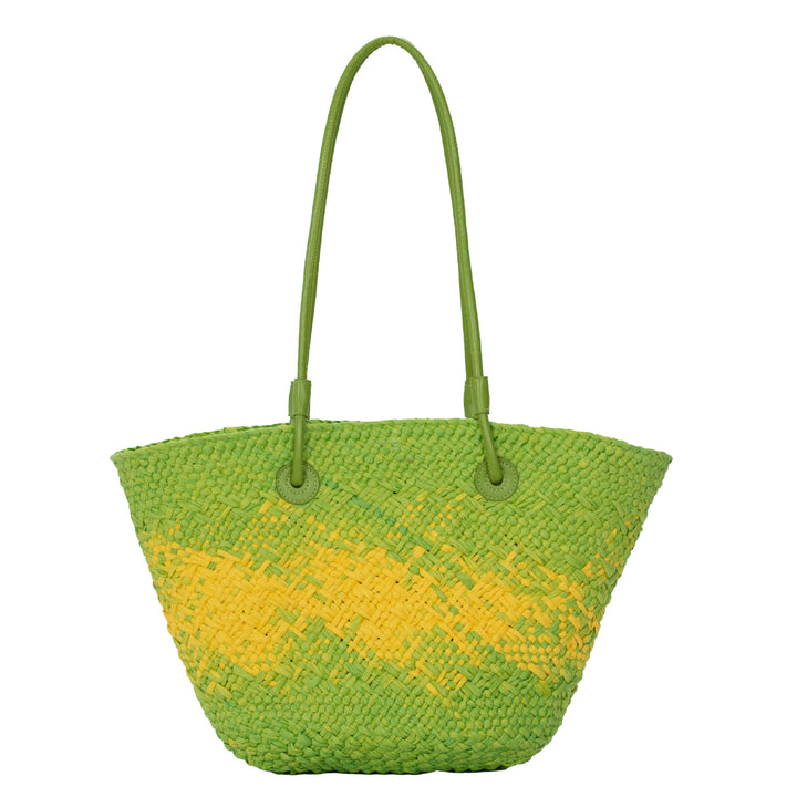 Elegant Rattan-Style Handbag with Double Handle Bowlift