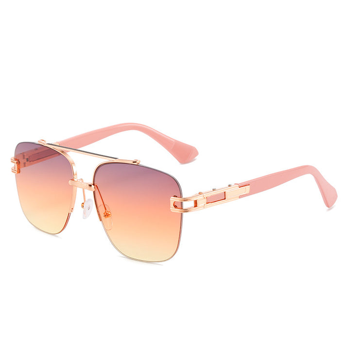 Women's fashionable square sunglasses with elegant metal frame Bowlift