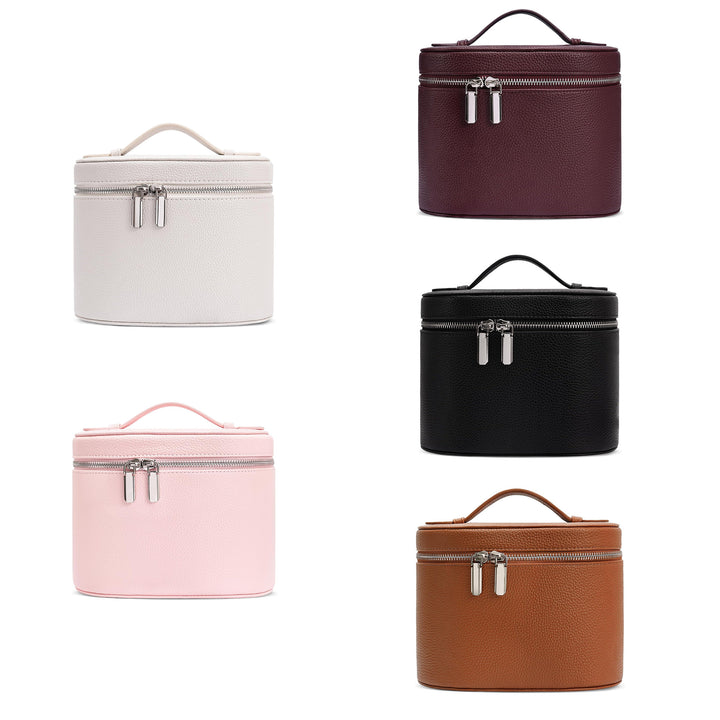 Cosmetic storage bag with elegant design and sturdy carrying handle Bowlift