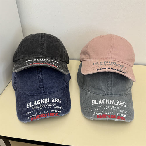 Men's Distressed Graphic Denim Cap Bowlift