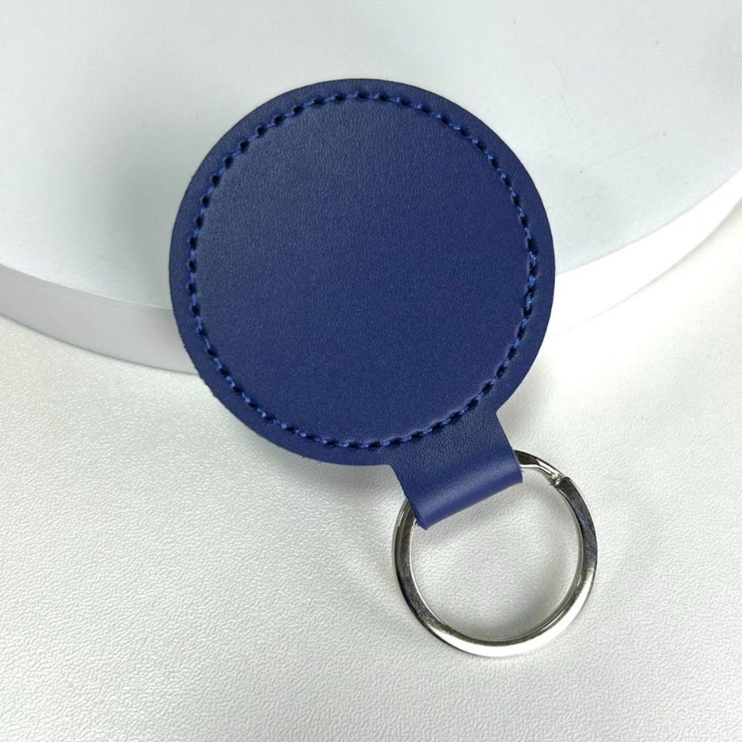 Premium Leather Round Keychain Bowlift