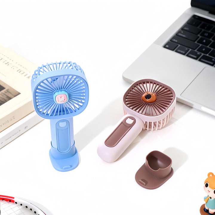 Women's portable hand fan with cute bear design Bowlift