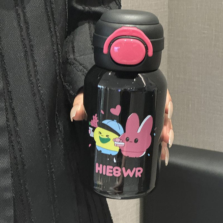 Women's Stainless Steel Water Bottle with Funny Cartoon Design Bowlift
