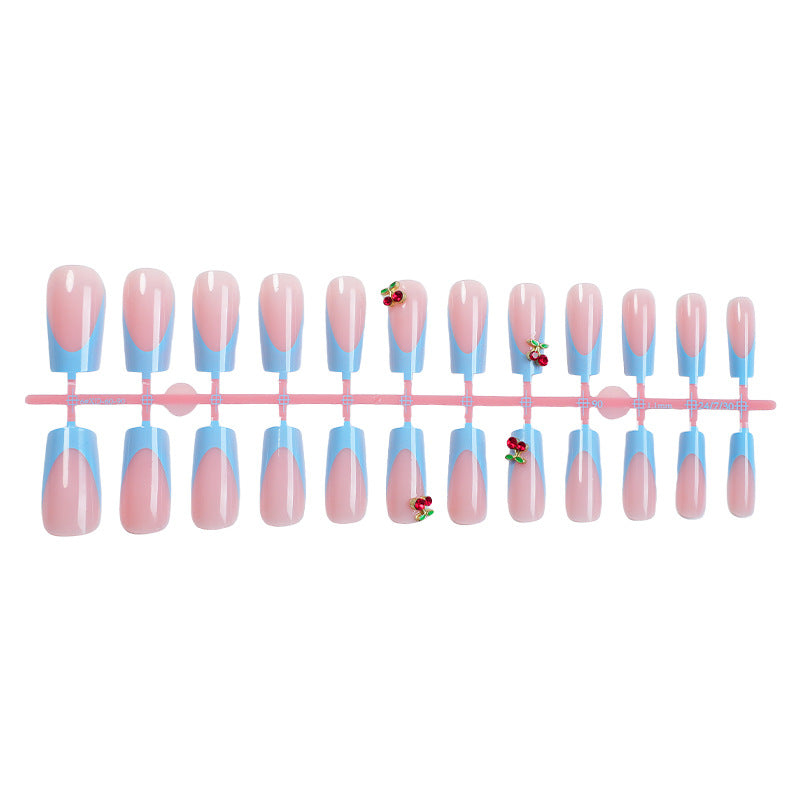 Decorative Press-On Nail Set with Floral Accents Bowlift 1788495993