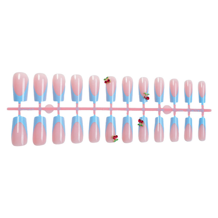Decorative Press-On Nail Set with Floral Accents Bowlift 1788495993