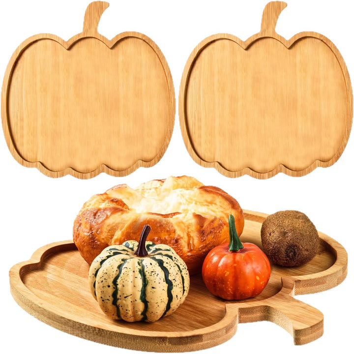 Pumpkin-Shaped Bamboo Serving and Cutting Board Bowlift