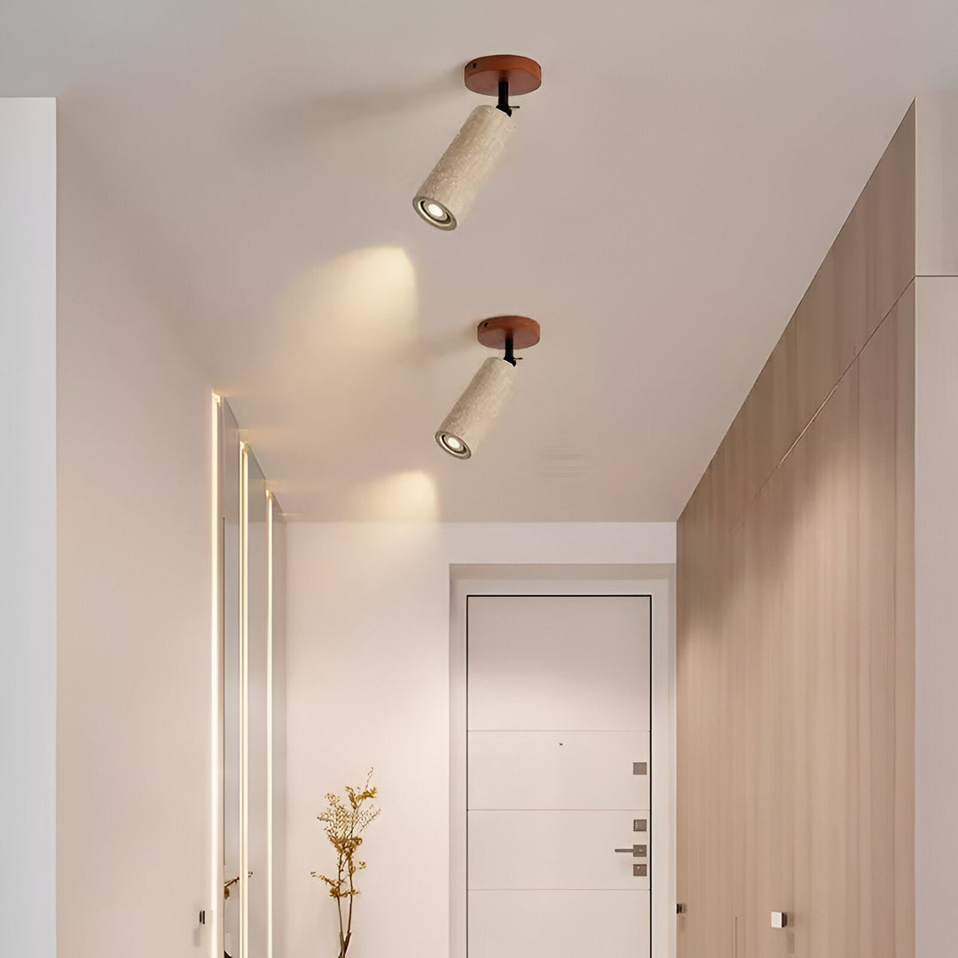 BowLift | Adjustable Travertine Wood LED Wall Lamp and Ceiling Lamp