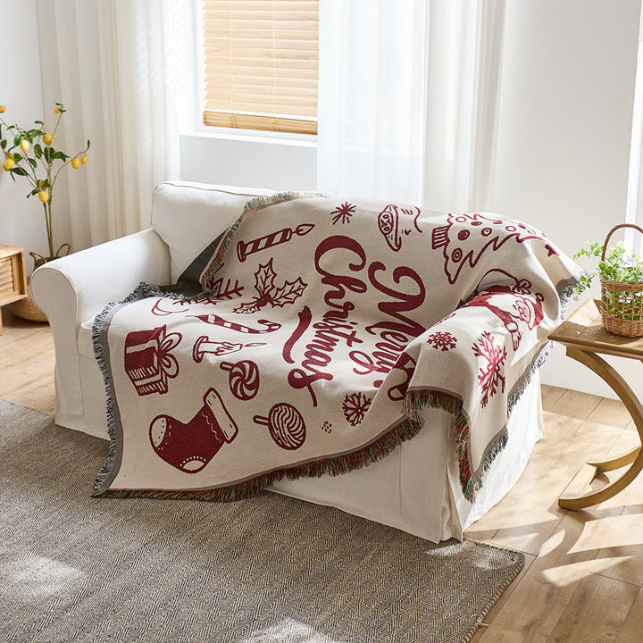 Festive Holiday-Themed Throw Blanket
