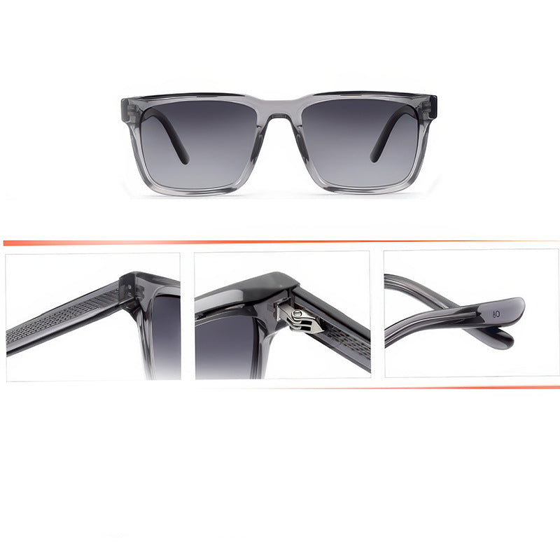 Women's fashionable sunglasses with clear plastic frame and multifunctional lenses Bowlift