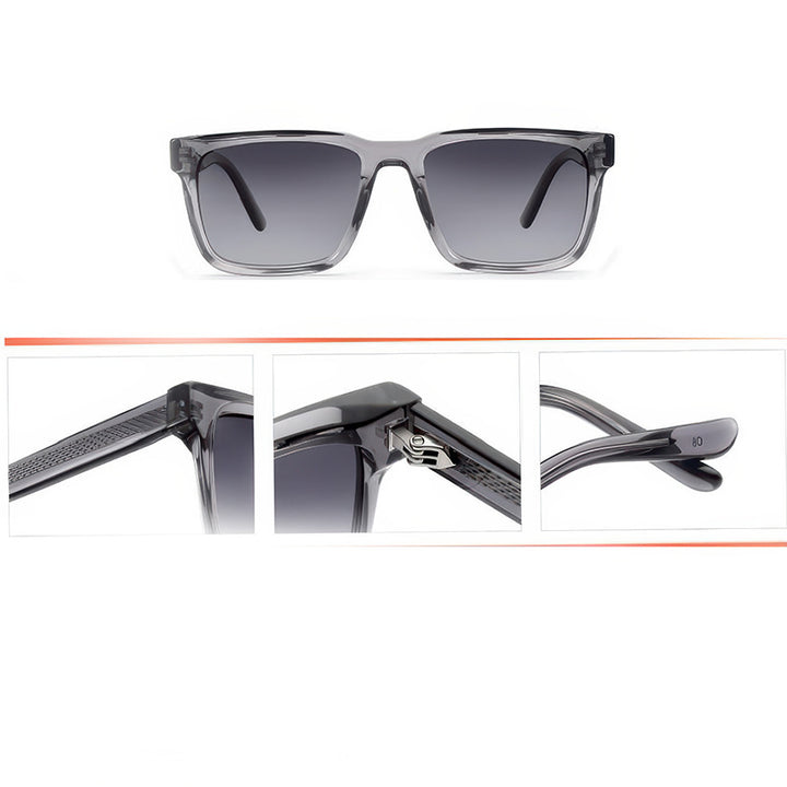 Women's fashionable sunglasses with clear plastic frame and multifunctional lenses Bowlift
