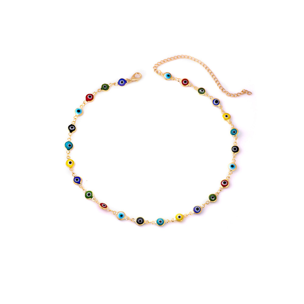 Decorative Evil Eye Charm Necklace Bowlift