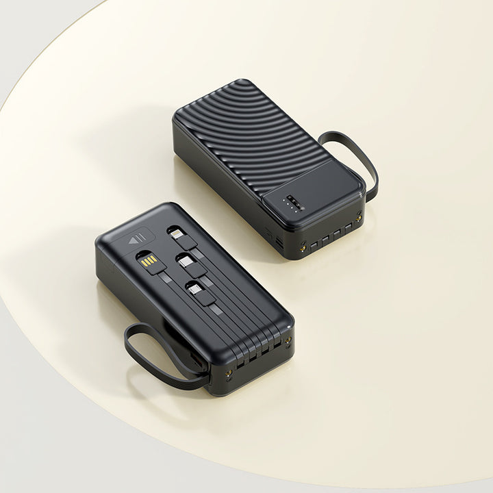 Portable power bank with integrated multifunction charging cable Bowlift